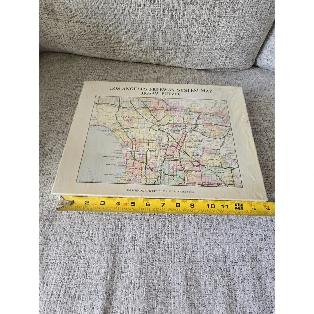 Vintage Los Angeles Freeway System Map 500 Pc Jigsaw‎ Puzzle Sealed Rand McNally